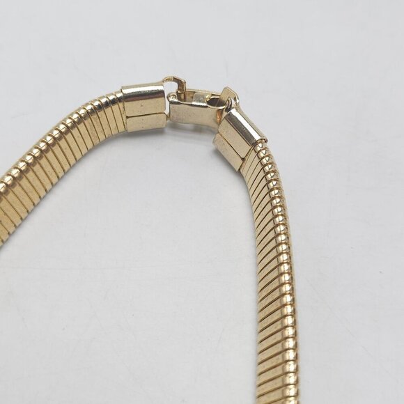 Vintage Egyptian Revival Gold-Tone Snake Chain Necklace 17 in - Picture 5 of 7